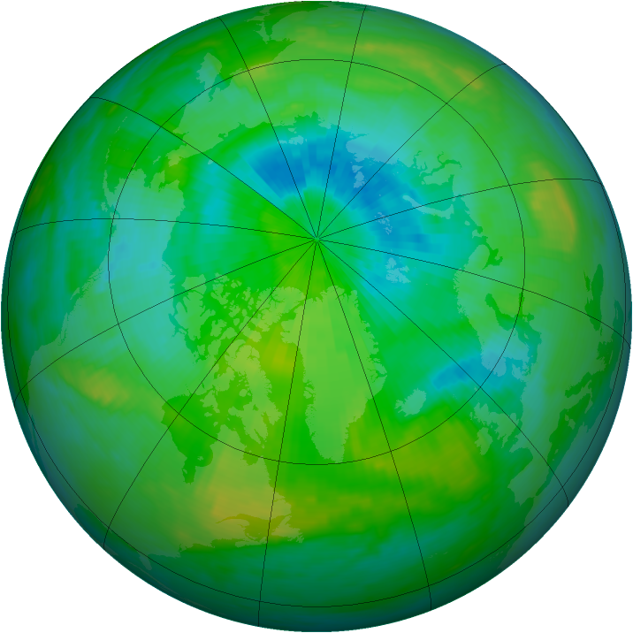 Arctic ozone map for 03 September 1987